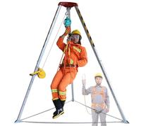 XUELOMZ Kit de trípode para Espacios confinados, Rescate de Seguridad Ajustable, Rescate con cabrestante, cinturón de protección contra caídas, Herramientas de elevación de Meta