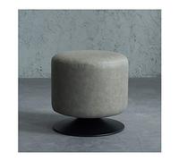 XUELOMZ Reposapiés Redondo Moderno otomano con tapizado Grueso de Cuero sintético para tocador de Sala de Estar, Giratorio 360 Grados, Altura Ajustable, marrón Gris, 40 cm