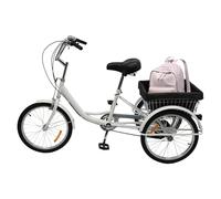 XUEMANSHOP Triciclo de 20 Pulgadas para Adultos, Triciclo de 3 Ruedas, Bicicleta de 8 velocidades con Cesta de la Compra, Adecuado para Compras Deportivas al Aire Libre, Adecuado para Hombres y