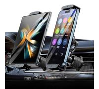 xuenair Soporte de coche plegable en Z con brazo largo, sin bloqueo de ventilación y nunca se cae, compatible con iPad Mini, iPhone 15, 14 y más dispositivos de 4.7 a 12.9 pulgadas