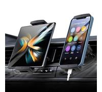 xuenair Soporte de coche plegable en Z [giratorio 360° y agarre firme y nunca se cae], soporte para tableta de ventilación para coche, iPad Mini soporte de coche para Samsung Z Fold 7 6 5 4 3 iPhone