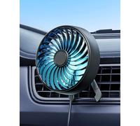 xuenair Ventilador de CA USB para coche, SUV, furgoneta, camioneta, RV, vehículos, ventilación de coche, ventilador de ventilación para aumentar la circulación del aire de refrigeración, iluminación