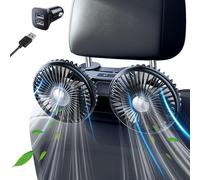 xuenair Ventilador de coche para asiento trasero para niños, ajustable, ventilador USB de doble refrigeración para asiento de coche, asiento trasero de bebé, reposacabezas para asiento trasero, SUV