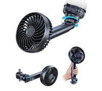 xuenair Ventilador recargable de 5000 mAh para reposacabezas de ventana de parabrisas de coche, pequeño ventilador portátil con ventosa para coche, SUV, camioneta, maletero, RV, silencioso, potente