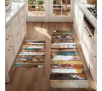 xueneige 2 Piezas 3D Alfombras Pasillo & Alfombrilla Cocina - Alfombra Cocina Lavable Antideslizante & Alfombra Antideslizante Suelo para Cocina y Corredor