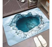 xueneige Alfombra con ilusión óptica Impresa en 3D Alfombra con ilusión óptica de caverna subterránea Felpudo Antideslizante y Lavable