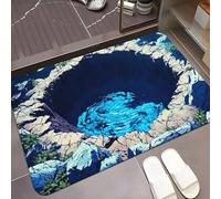 xueneige Alfombra con ilusión óptica Impresa en 3D Alfombra con ilusión óptica de caverna subterránea Felpudo Antideslizante y Lavable