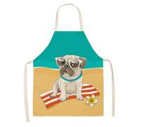 xueneige Delantal con Impresión de Perro Cartoon Anime Colgado del Cuello para Cocina Casa en Lino Algodón