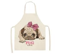 xueneige Delantal con Impresión de Perro Cartoon Anime Colgado del Cuello para Cocina Casa en Lino Algodón