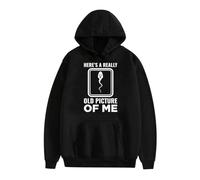 xueneige Divertido Aquí está/Esta es una Foto Muy Antigua mía Sudaderas con Capucha Frases graciosas Bromas Novedades Sudadera Negra con Capucha