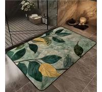 xueneige Hojas Verdes 3D Visual Diatomita Alfombra Baño Alta Absorción Seco Rápido Anti-Deslizante Entrada