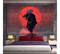 xueneige Tapiz con Espíritu Bushido Japonés Colgador de Pared con Motivo de Grulla de Tema Samurái para Decoración de Dormitorio y Sala de Estar