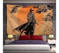 xueneige Tapiz con Espíritu Bushido Japonés Colgador de Pared con Motivo de Grulla de Tema Samurái para Decoración de Dormitorio y Sala de Estar