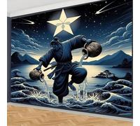 xueneige Tapiz de cultura japonesa con motivo de geisha y samurái Decoración mural artística para sala de estar dormitorio y residencia universitaria