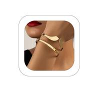 XUENMB Pulsera minimalista en capas, elegante brazalete redondo, apilable, geométrico, joyería para mujeres y hombres, Talla única, Zinc, No es una piedra preciosa