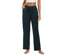 Xuepelit Pyjama Pants Long Ladies Trousers With Pockets And Drawstring Flare Pants Sleep,Green,XL