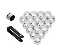 XUEPINGPING 20 Piezas Cubierta de Tuerca de Neumático para Nissan X-Trail Rogue T33 2023-2025, con Herramienta de Extracción, Tapa de Tuerca de Rueda Universal,Silver-19mm