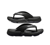XUEQIZHENG Zapatos de ducha, Chanclas de suela gruesa for hombre - Chanclas de playa de verano(Black,42 EU)
