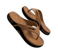 XUEQIZHENG Zapatos de ducha, Chanclas de suela gruesa for hombre: sandalias deportivas for exteriores e informales(Brown,38 EU)