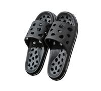 XUEQIZHENG Zapatos de Ducha, Zapatillas de baño de Verano for Hombre de Talla Grande - Diseño Hueco for Mayor Comodidad en Interiores(Black,50EU)