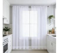XUEQXUE Cortinas Salon Modernas 176 x 240 cm Decorativos Suaves, Translúcida, Monocolor, Moderna Cortinas de Voile Salón Moderno para Sala Cuarto Dormitorio Comedor Cocina Salón, Blanco