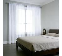 XUEQXUE Cortinas Translúcidas 90 x 216 cm Translúcida, Monocolor, Fácil de Limpiar y sin Arrugas Cortinas Transparente Salon para Ventanas Habitación Dormitorio Sala de Estar, Blanco