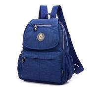 XUEREY Bolso pequeño de mujer, de nylon, bolso de hombro, informal, mochila de día, varios bolsillos, informal, resistente al agua, de nylon, para viajes, mochila escolar, mochila para portátil, azul