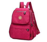 XUEREY Bolso pequeño de nailon para mujer, bolso de hombro, informal, con múltiples bolsillos, casual, impermeable, de nailon, para viajes, escuela, mochila para ordenador portátil, color Rosa