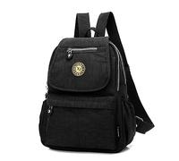 XUEREY - Mochila de hombro de nailon para mujer, pequeña, con varios bolsillos, casual, para el día a día, impermeable, para viajes, para la escuela, para portátil, Negro, talla única