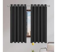 XUEXIAOH Cortinas de Dormitorio Comedor 260 x 120 cm Isolanti Termiche Protezione Della Privacy Tende Interni con Passanti para Habitacion Comedor, Negro