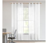 XUEXIAOH Cortinas Ojales 500 x 170 cm Translucida Dormitorio Translúcidas Visillos Paneles Suaves para Salon Dormitorio, Blanco