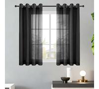 XUEXIAOH Cortinas Salon 440 x 195 cm con Ojales Cortina Corta Aislantes Frio y Calor para Dormitorio Juvenil Lindas Cortinas de Casa Comedor, Negro