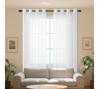 XUEXIAOH Cortinas Salon Modernas 440 x 125 cm Transparente Modernas Dormitorio Juvenil Cortinas Poliéster para Niños Sala Comedor, Blanco