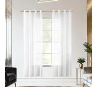 XUEXIAOH Cortinas Transparentes 440 x 220 cm Translucido Cortinas Cortas Modernas para Ventanas de Habitacion Infantiles Niños, Blanco