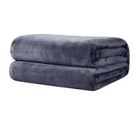 XUEXIAOH Manta Franela 190 x 225 cm Caliente Mullida Manta Doble Cara Antiestático para Sofá, Silla y Cama, Decorativa Todo El Año, Gris Oscuro