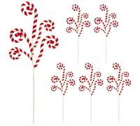 XUEYEGONGJI 6 Piezas de Navidad Picks Decoraciones de árbol de Navidad Flexible de 20 Pulgadas Candy Cordy Curly Trower para Decoraciones de jarrones de Oficina en casa, Estilo B