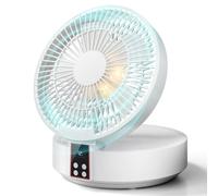 XUEYUWEN Ventilatore da Tavolo, da Scrivania con Telecomando, Silenzioso e Potente, Ventilatore Ricaricabile USB con 3 Velocit脿 Oscillazion