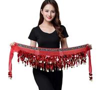 XUEZHEN Danza Del Vientre,PañUelo Danza Del Vientre Accesorios de bailarina, nuevo estilo, superventas, cadena for la cintura danza del vientre, pañuelo cadera, monedas, cinturón bailar(Da Hong)