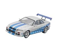 XUFQRAN Exposición en Miniatura Kit De Colección Modelos Fundición A Presión para Nissan Skyline GT-R R34 A Escala 1:43 con Adornos Estáticos Colección de réplicas