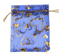 XUFXEUT 50 unids/Lote Bolsa de Organza con cordón para joyería Luna Estrella Regalos Bolsas para Boda Fiesta de Navidad Dulces joyería Embalaje-Azul Oscuro,9x12cm