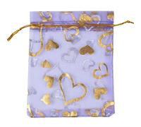 XUFXEUT 50 unids/Lote Bolsa de Organza con cordón para joyería Luna Estrella Regalos Bolsas para Boda Navidad Fiesta Dulces joyería Embalaje-púrpura Claro,9x12cm