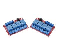 XUGERIP 2 módulos de relé de 5 V y 4 canales con aislamiento de acoplador optoacoplador, placa de relé con puente de gatillo de nivel alto/bajo, 250 V/10 A CA o carga de 30 V/10 A CC, diseño tolerante