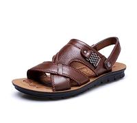 XUHCLY Sandalias Verano Hombre,Zapatos Casuales,Negro/Aire Libre/Cuero/Antideslizante/Hecho a Mano/Suela Suave/Sandalias Deportivas Hombre,Sandalias Playa para Hombre(Size:45 EU/11 US,Color:A)