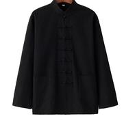 XUHCLY Traje De Artes Marciales,Uniforme De Kung Fu Chino,Abrigo De Manga Larga Tops Hombre Mujeres Conjunto Tang Ligero De Kung Fu Tai Chi Entrenamiento(Size:185/3XL(About 95kg),Color:B)