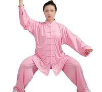 XUHCLY Uniforme Tradicional de Tai Chi para Mujer Hombre Adultos Pantalones de Karate Mezcla de Seda Ligero Traje de Wu shu Chino de Kung Fu Uniforme(Size:3XL,Color:F)