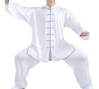 XUHCLY Uniforme Tradicional de Tai Chi para Mujer Hombre Adultos Pantalones de Karate Mezcla de Seda Ligero Traje de Wu shu Chino de Kung Fu Uniforme(Size:XXL,Color:B)