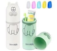 XUHN Estuche Cepillo Dientes y Pasta, Estuche para Cepillo Dientes, 2 Piezas Caja de Cepillo Dientes Viaje, Portátil Vaso Cepillo Dientes Viaje para Camping, Viajes, Casa, Escuela