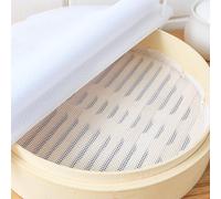 XUHN Tapete Vaporera Cocinar Bambu 12 Piezas Revestimientos de Silicona para Vapor, Antiadherentes Silicona Vapor Malla, Redondo Forros al Vapor de Silicona para Albóndigas de Masa Dim Sum