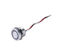 XUHXX Interruptor piezoeléctrico metálico iluminado con LED, IP68, 12/16/19/22/25/30 mm, 3 V, 5 V, 12 V, 24 V, 110 V y 220 V