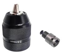XUHXX Mandril de taladro metálico sin llave roscado 0,8-10 mm y 2-13, adaptador agarre rápido, vástagos cuadrados hexagonales SDS, destornillador impacto, mandriles for grifo
